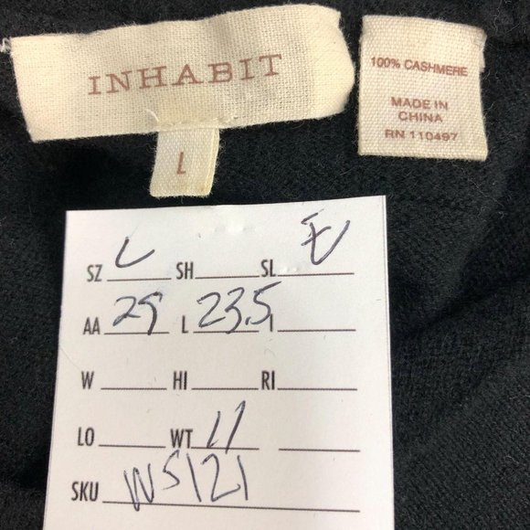 Inhabit L Sweater Black Cashmere Slouchy Lagenlook - Picture 6 of 8